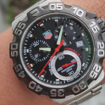 Tag Heuer F1 Chronograph Alonso Black Dial 41mm