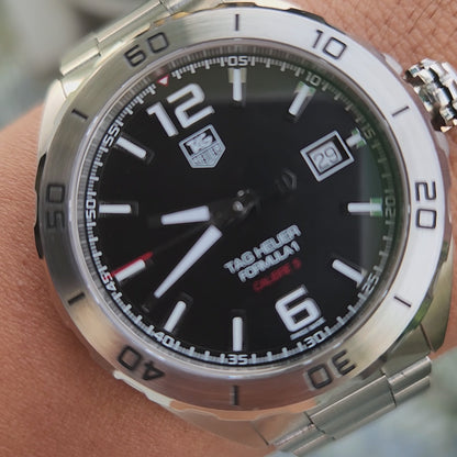Tag Heuer F1 Calibre 5 Steel Bezel in Black Dial 41mm