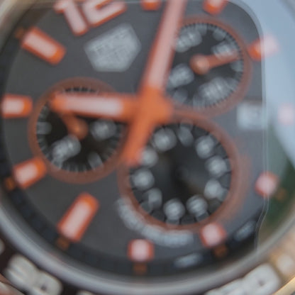 Tag Heuer F1 Chronograph Ceramic Bezel with Orange Accents in Asphalt Grey Dial 43mm - Complete Set