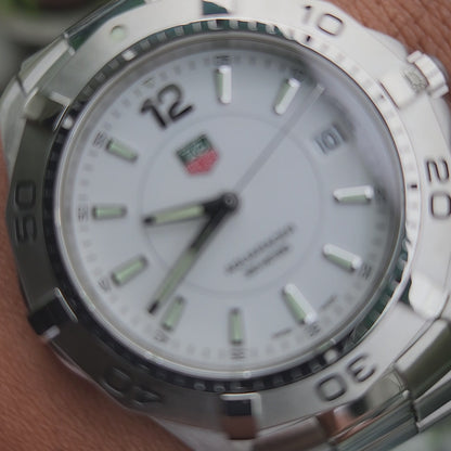 Tag Heuer Aquaracer 300M Steel Bezel in White Dial 39mm
