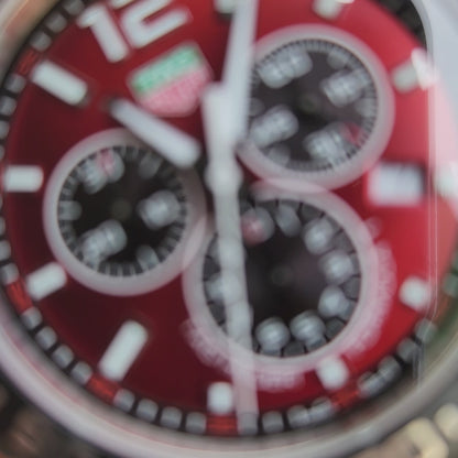 Tag Heuer F1 Chronograph PVD Bezel in Sunray Brushed Red Dial 43mm
