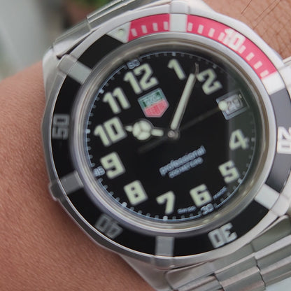 Tag Heuer 2000 Series Professional Vintage 'Coke' Bezel in Black Dial 38mm