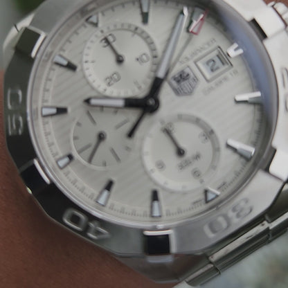 Tag Heuer Aquaracer Chronograph Calibre 16 in White Dial 43mm - Complete Set