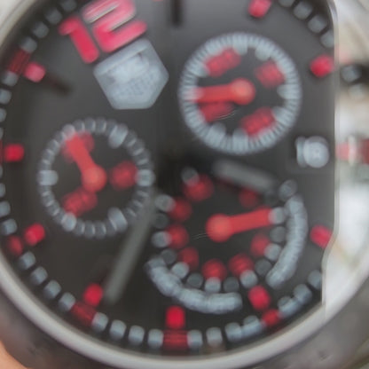 Tag Heuer F1 PVD Chronograph Red Accent Indices Black Dial 42mm