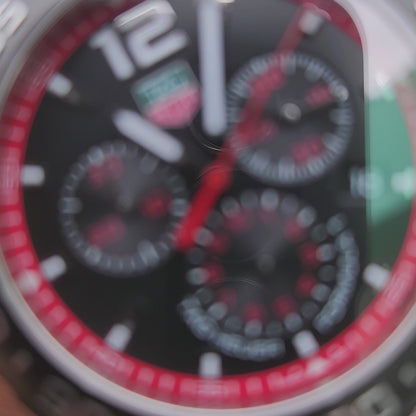 Tag Heuer F1 Chronograph Red Accents in Black Dial 42mm - Complete Set