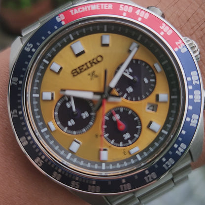 Seiko Prospex Solar Chronograph Speedtimer 'Pogue' in Yellow Dial- Complete Set